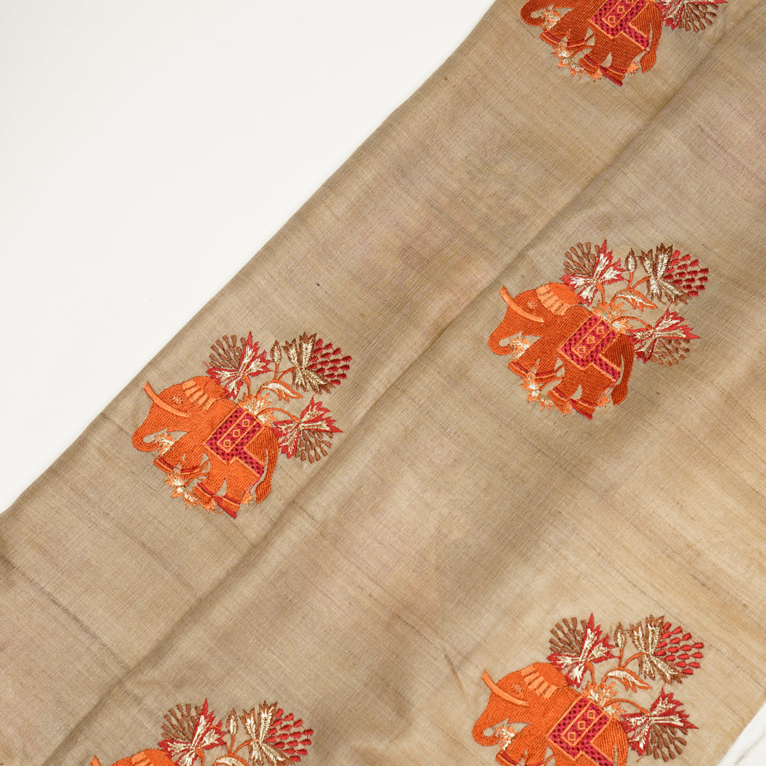 Hasti Buta on Natural/Rust Tussar Silk