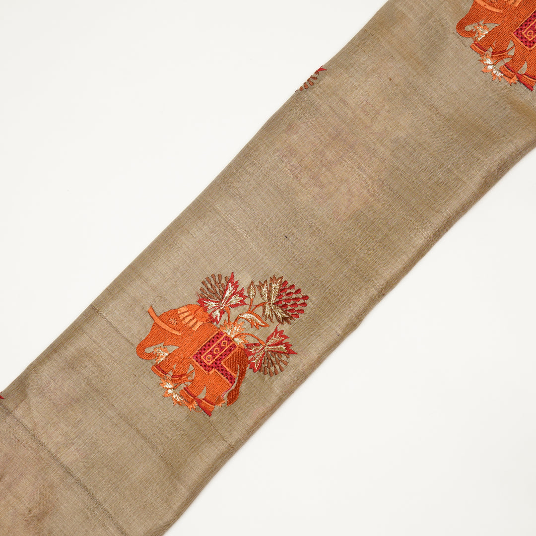 Hasti Buta on Natural/Rust Tussar Silk