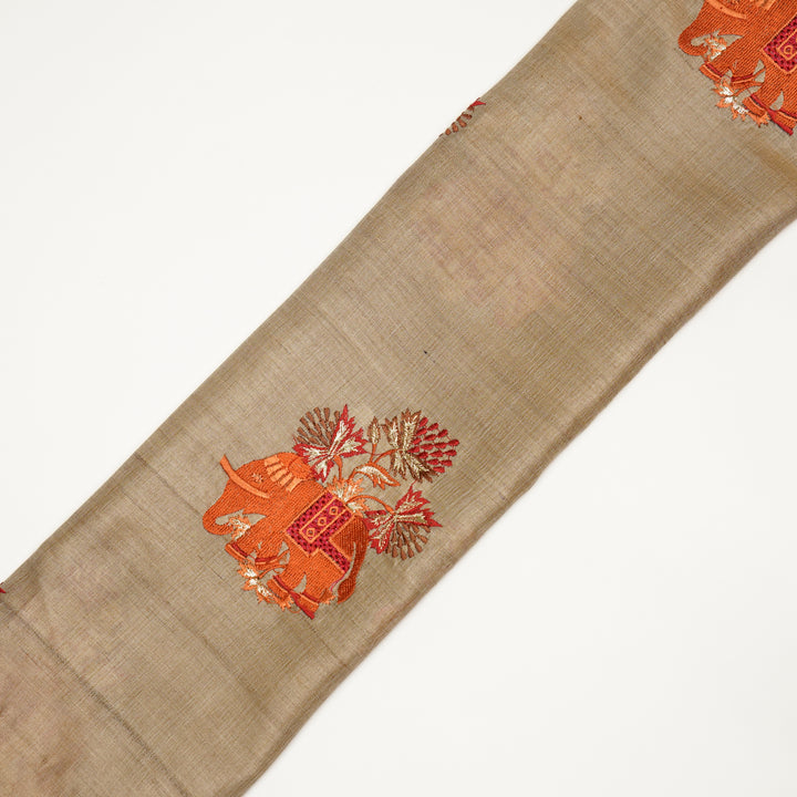 Hasti Buta on Natural/Rust Tussar Silk