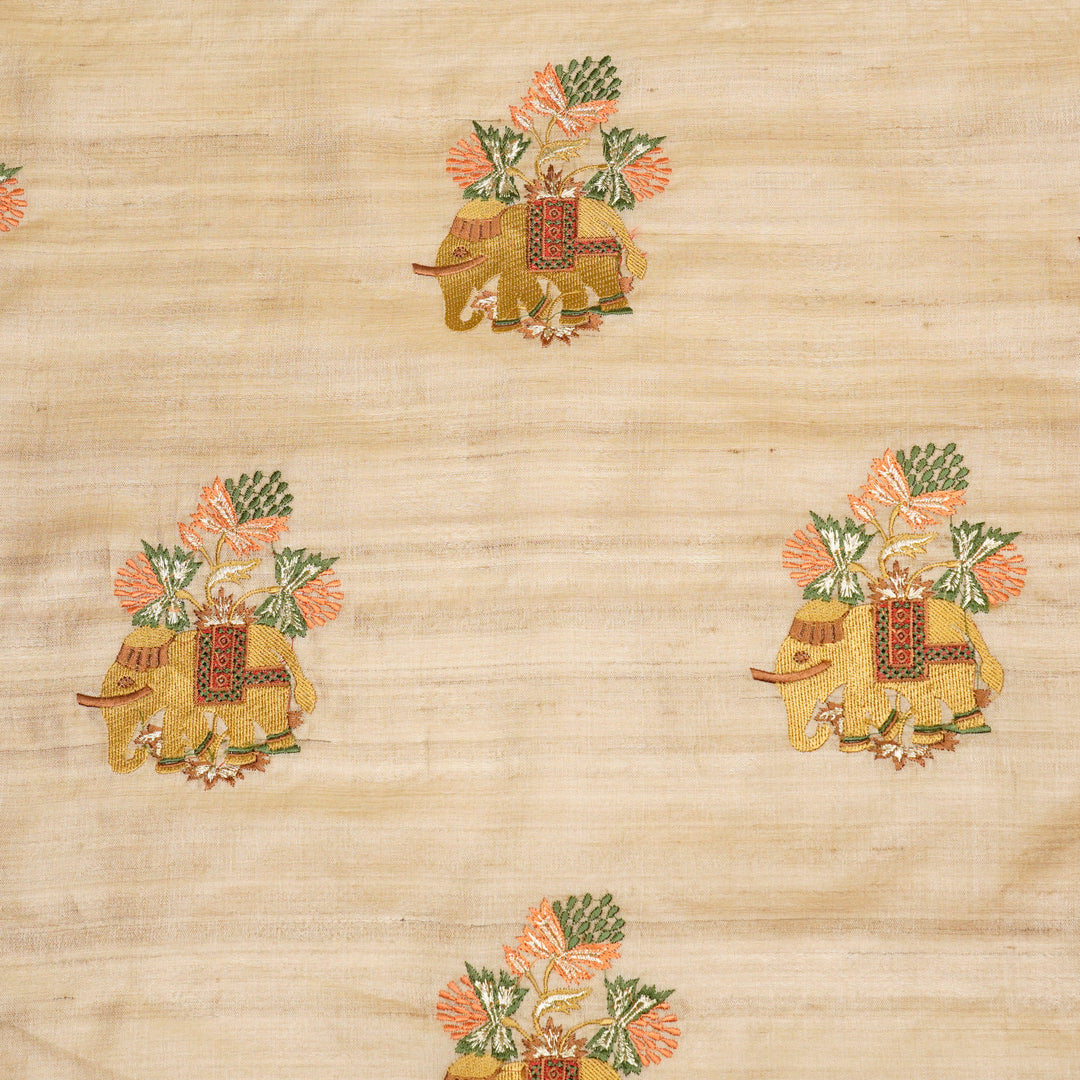 Hasti Buta on Natural/Peach Tussar Silk