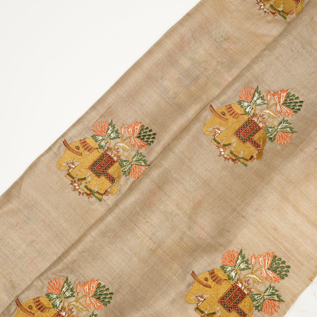 Hasti Buta on Natural/Peach Tussar Silk