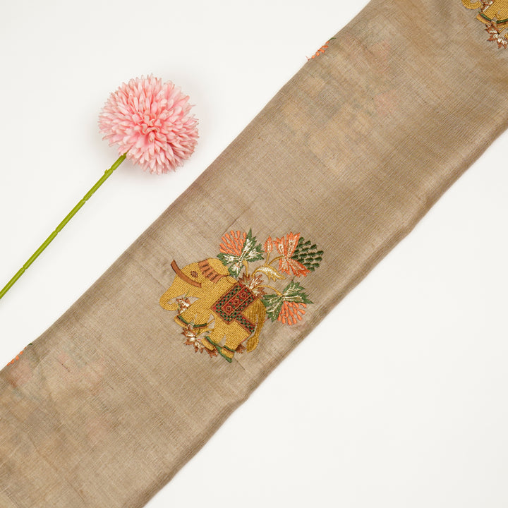 Hasti Buta on Natural/Peach Tussar Silk