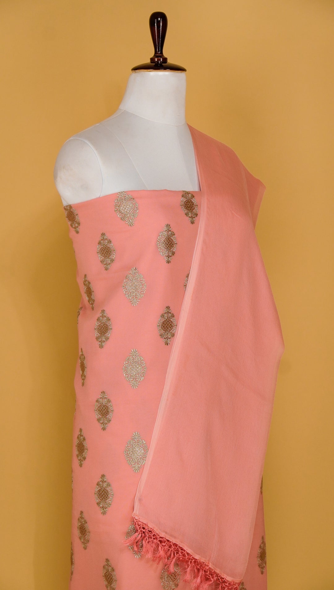 Gauhar Buta Suit fabric Set on Georgette (Unstitched)- Gajari