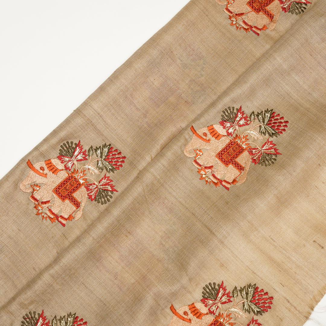 Hasti Buta on Natural/Maroon Tussar Silk