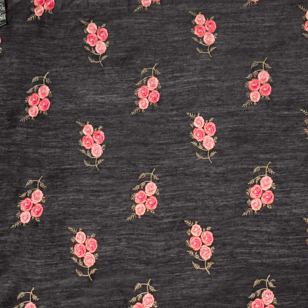 Suvarna Buta on Black Munga Silk