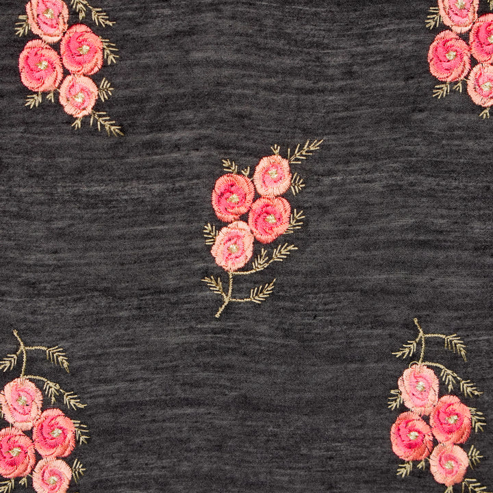 Suvarna Buta on Black Munga Silk