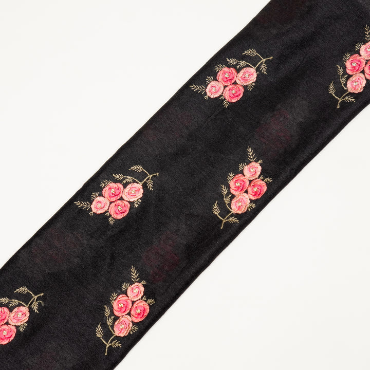 Suvarna Buta on Black Munga Silk