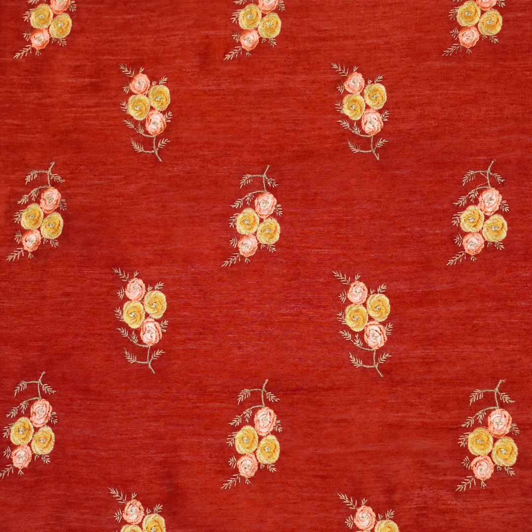 Suvarna Buta on Maroon Munga Silk