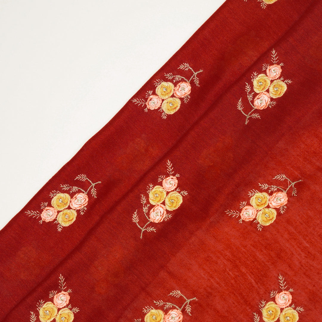 Suvarna Buta on Maroon Munga Silk