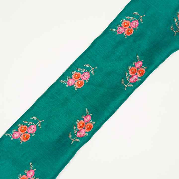 Suvarna Buta on Teal Munga Silk