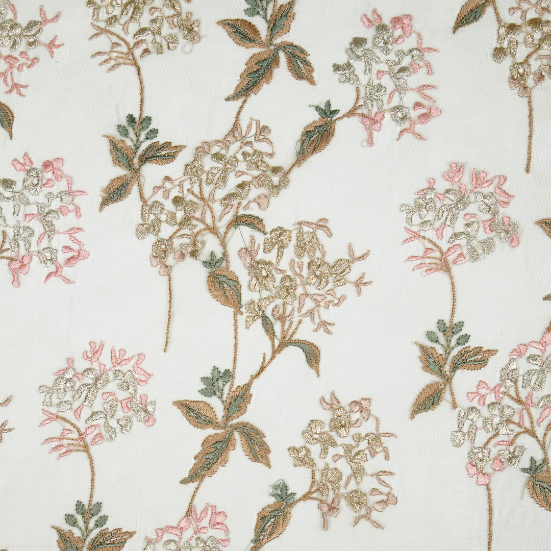 Shafaq Jaal on Light Aqua Imported Silk Organza Embroidered Fabric