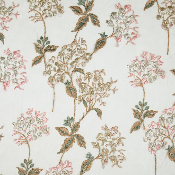 Shafaq Jaal on Light Aqua Imported Silk Organza Embroidered Fabric