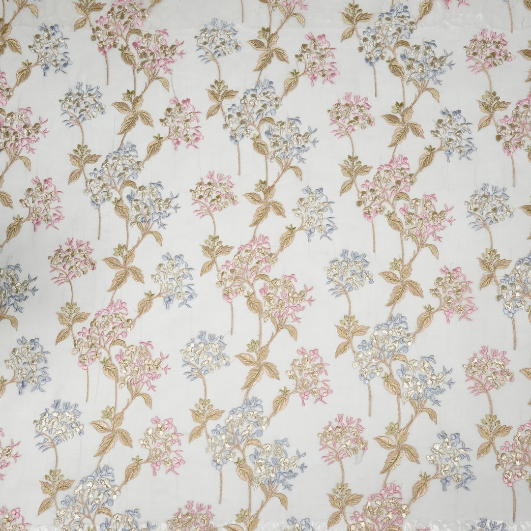 Shafaq Jaal on Sky Blue Imported Silk Organza Embroidered Fabric