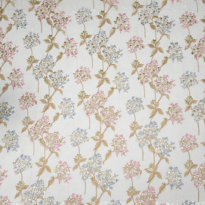 Shafaq Jaal on Sky Blue Imported Silk Organza Embroidered Fabric