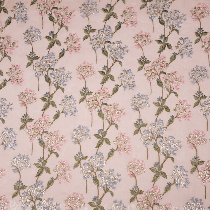 Shafaq Jaal on Blush  Imported Silk Organza Embroidered Fabric