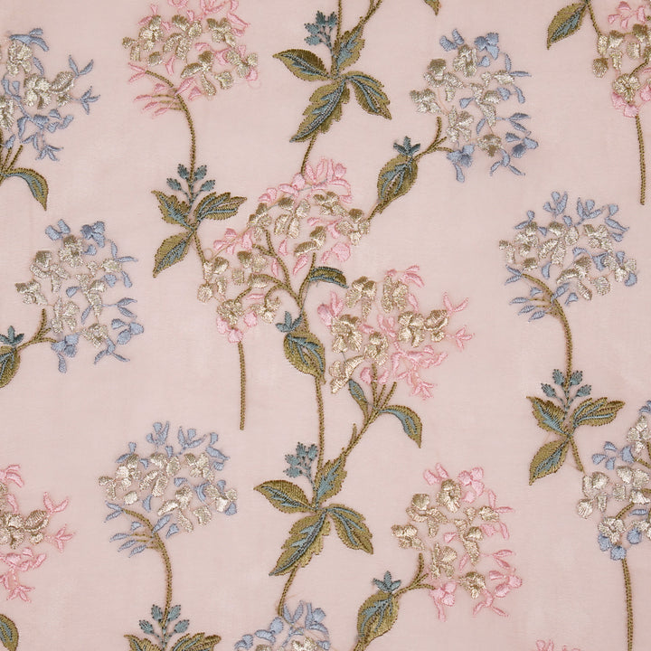 Shafaq Jaal on Blush  Imported Silk Organza Embroidered Fabric