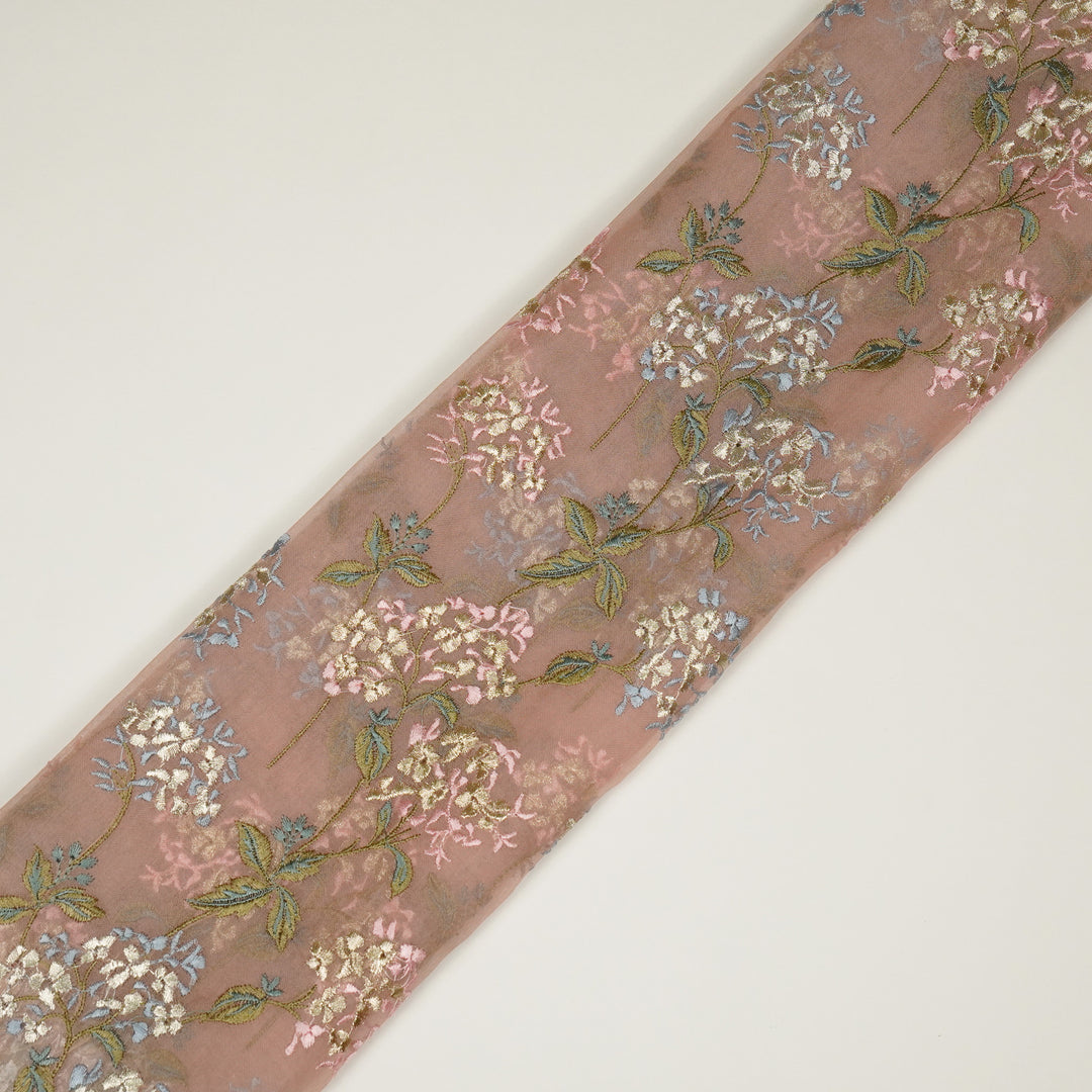 Shafaq Jaal on Blush  Imported Silk Organza Embroidered Fabric