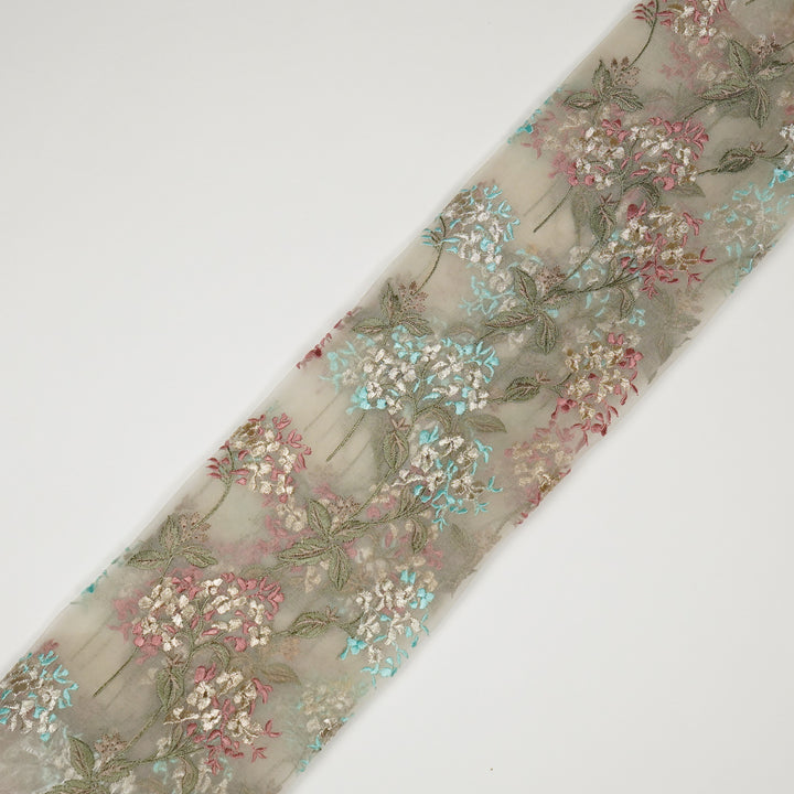 Shafaq Jaal on Cream Imported Silk Organza Embroidered Fabric