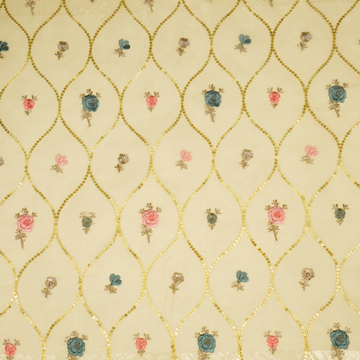 Rosha Jaal On Lemon Semi Organza