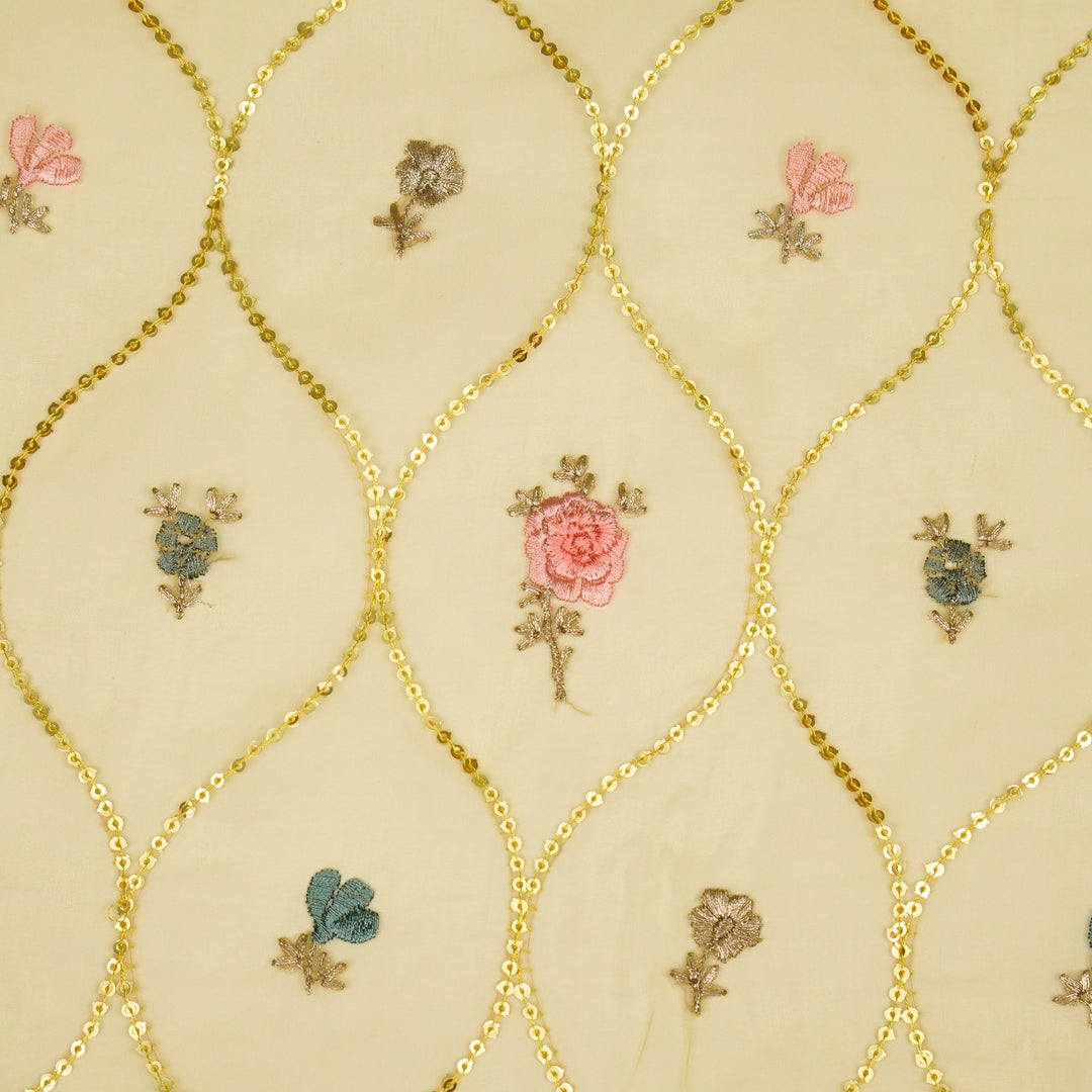 Rosha Jaal On Lemon Semi Organza