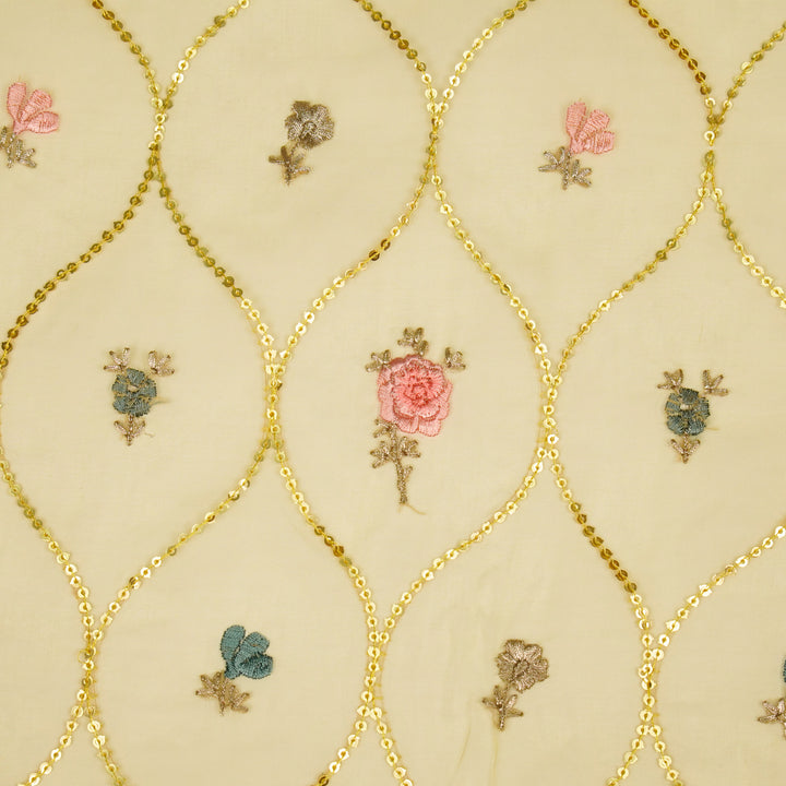 Rosha Jaal On Lemon Semi Organza