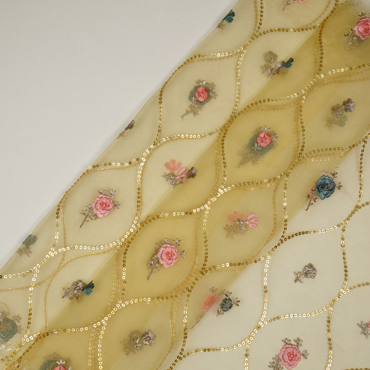 Rosha Jaal On Lemon Semi Organza