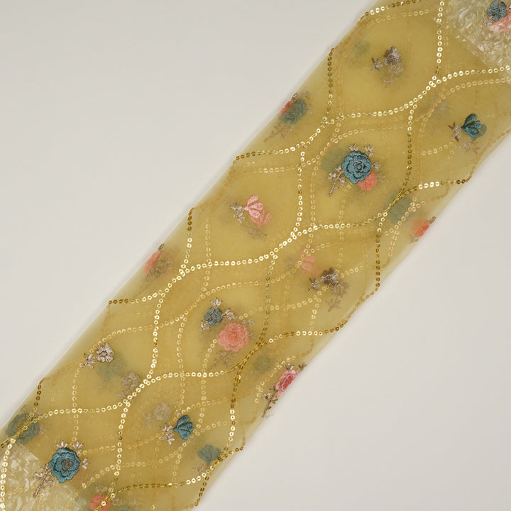 Rosha Jaal On Lemon Semi Organza