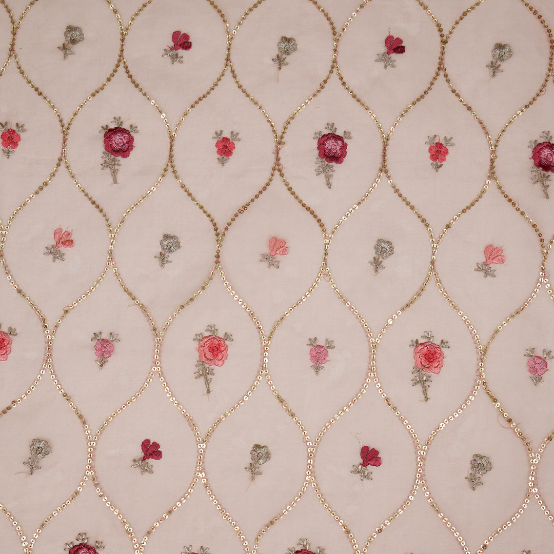 Rosha Jaal On Blush Semi Organza