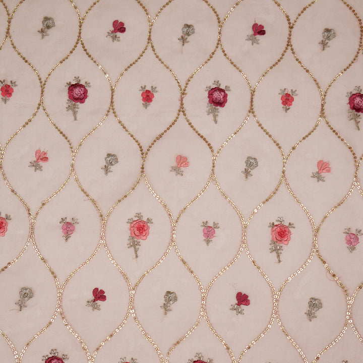 Rosha Jaal On Blush Semi Organza