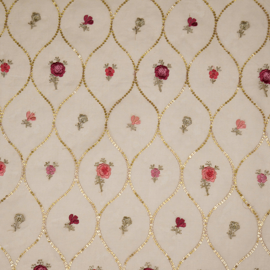 Rosha Jaal On Blush Semi Organza