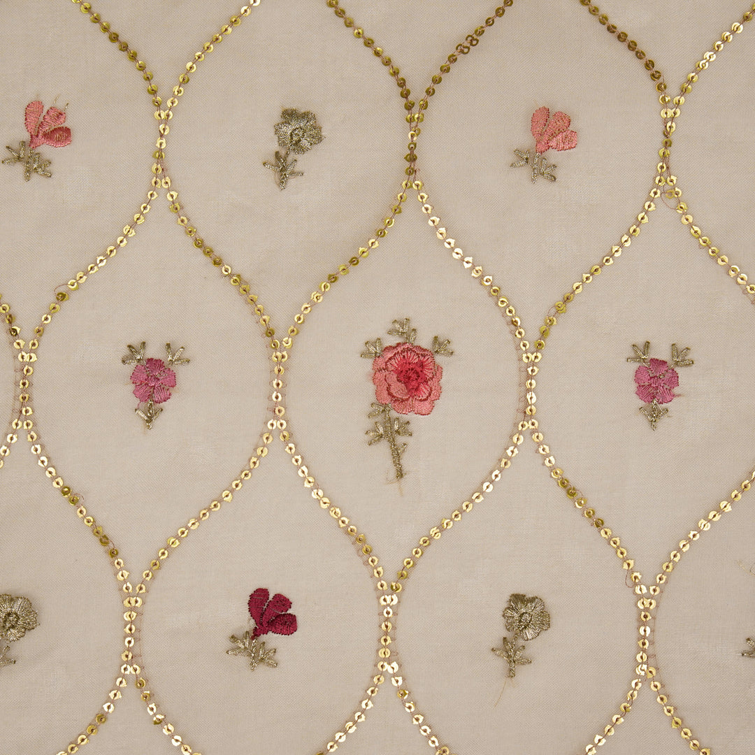 Rosha Jaal On Blush Semi Organza