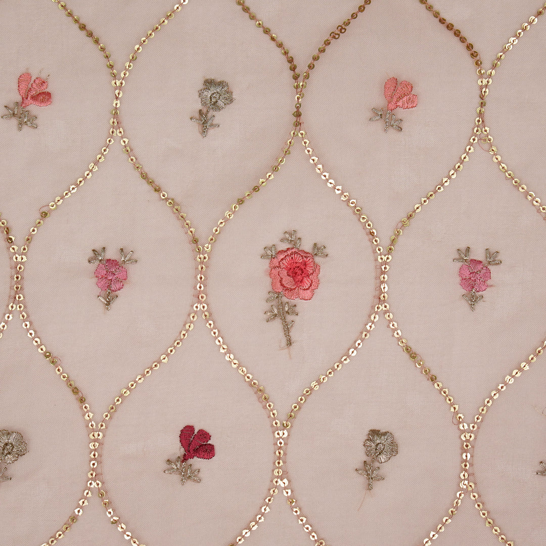 Rosha Jaal On Blush Semi Organza