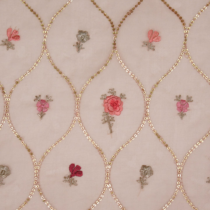 Rosha Jaal On Blush Semi Organza