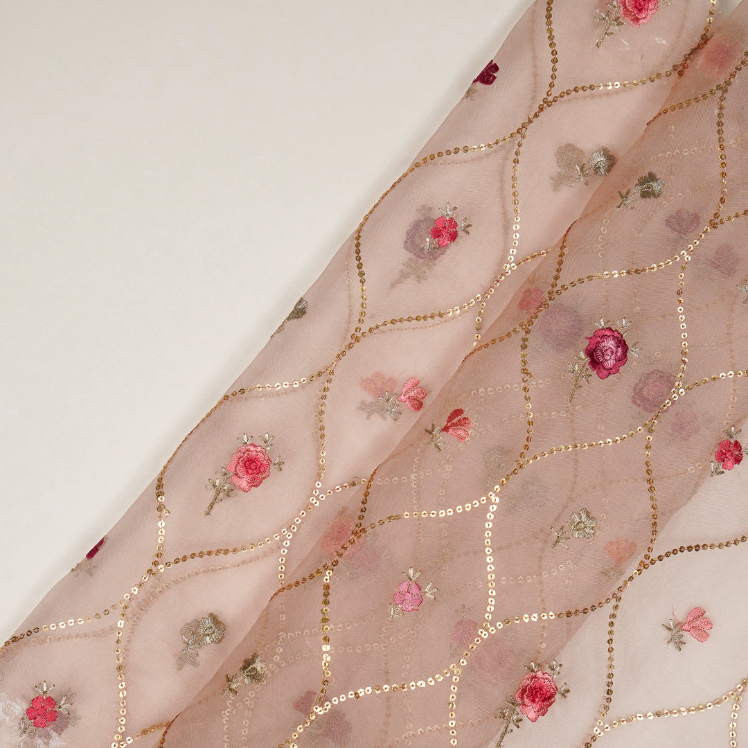 Rosha Jaal On Blush Semi Organza