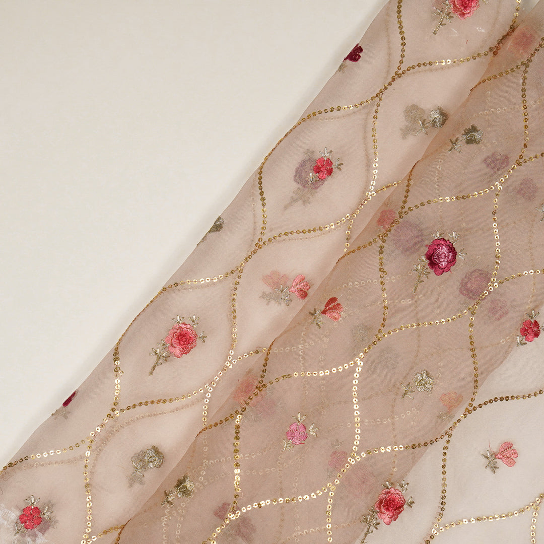 Rosha Jaal On Blush Semi Organza