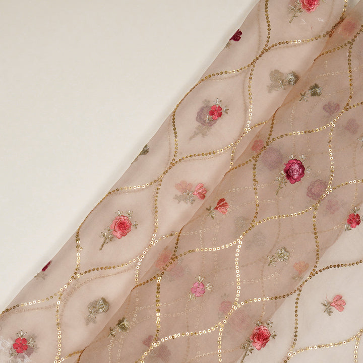 Rosha Jaal On Blush Semi Organza