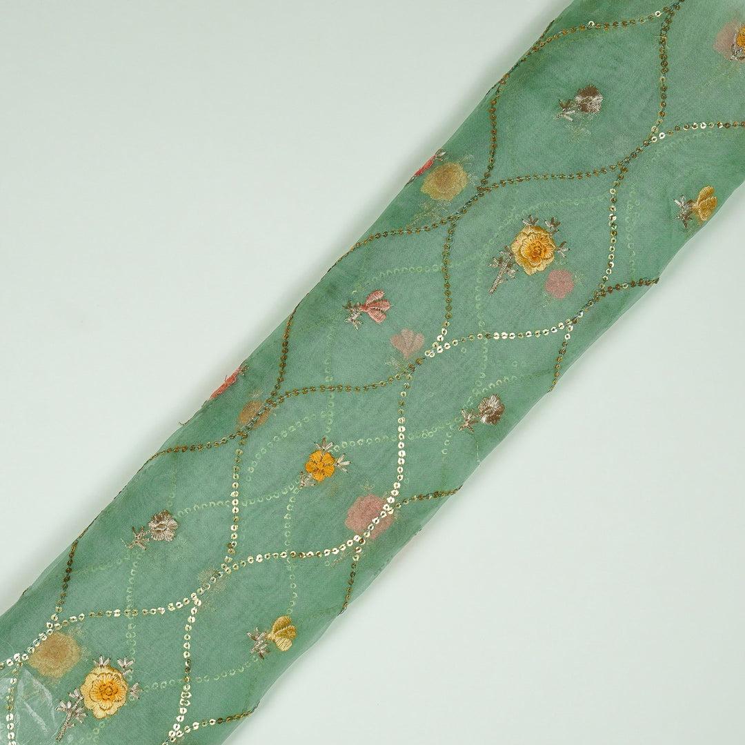 Rosha Jaal On Aqua Semi Organza