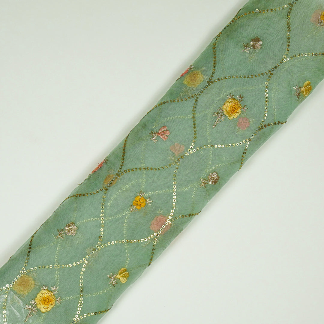 Rosha Jaal On Aqua Semi Organza