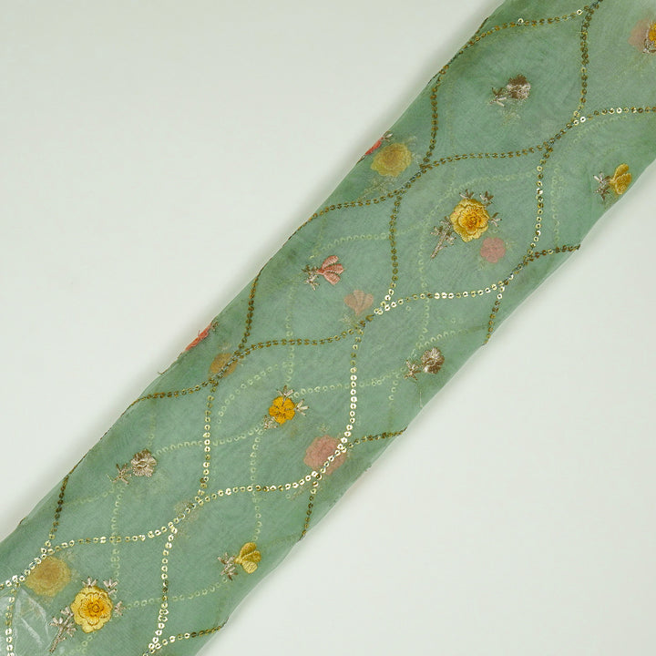 Rosha Jaal On Aqua Semi Organza