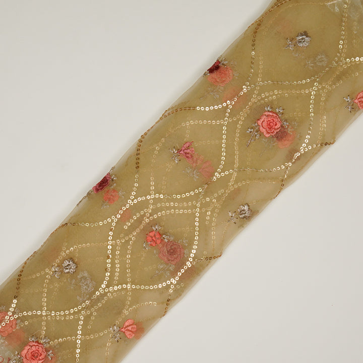 Rosha Jaal On Beige Semi Organza