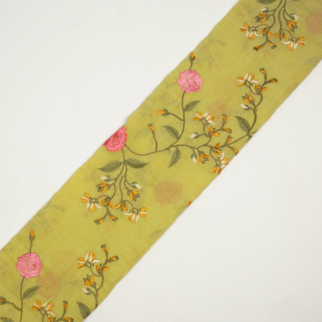 Artsy floral Jaal on Yellow Malmal