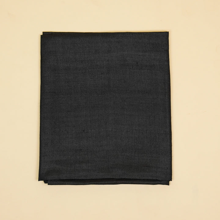 Mehtab Jaal  Suit fabric set on Tussar Silk (Unstitched)-  Black