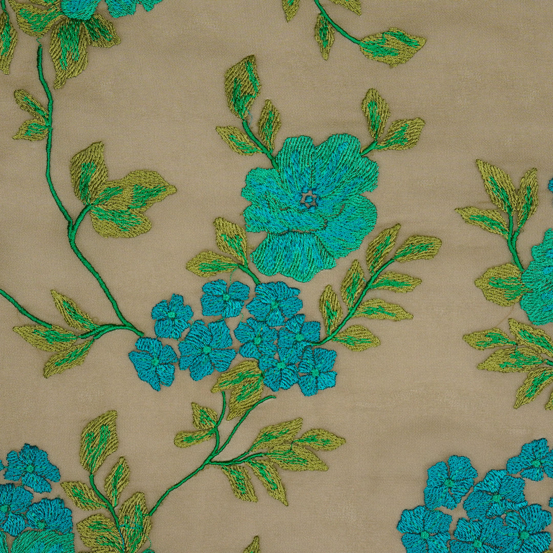 Kushali Jaal on Mouse Semi Georgette Embroidered Fabric