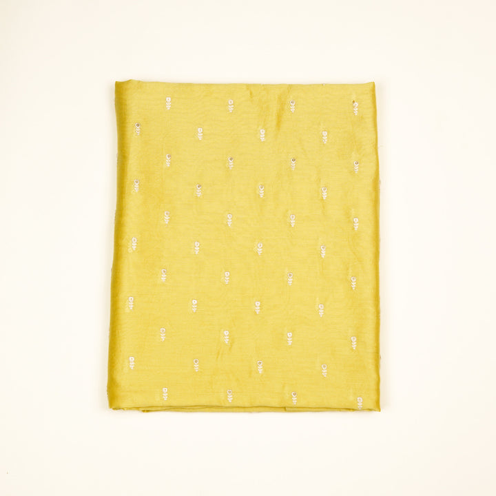 Rabi Tiny Buti  Suit fabric Set on Silk Chanderi (Unstitched)- Lemon