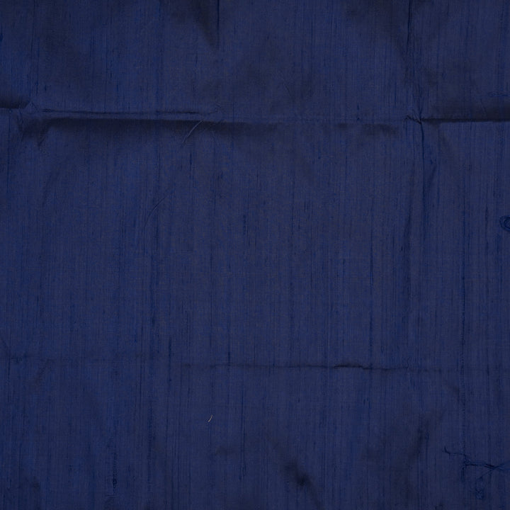 Navy Blue Raw Silk Plain Fabric