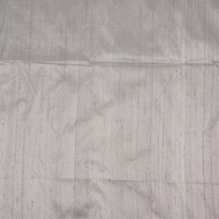 Silver Grey Raw Silk Plain Fabric