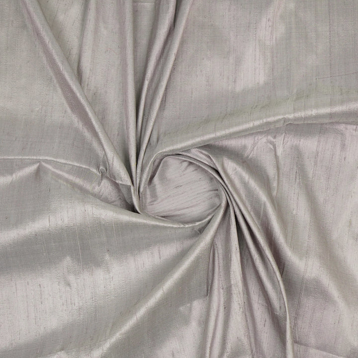 Silver Grey Raw Silk Plain Fabric