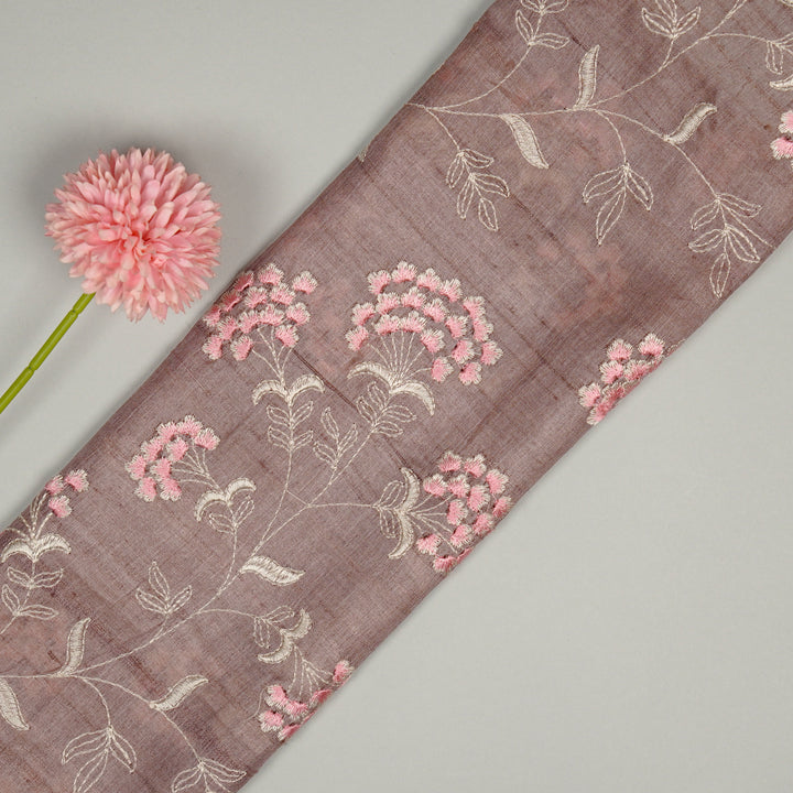 Nisaar Floral Jaal on Onion Tussar Silk