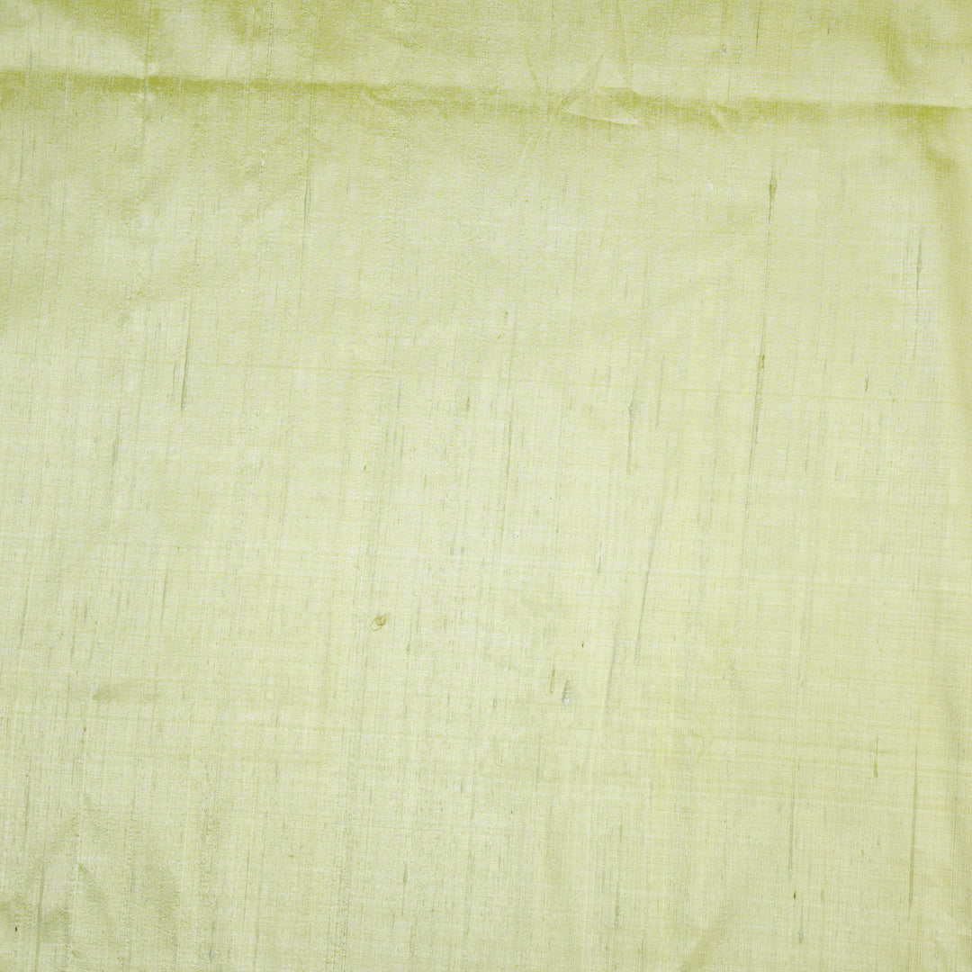 Lime Green Raw Silk Plain Fabric