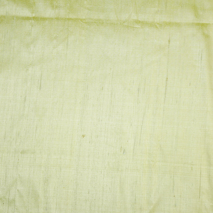 Lime Green Raw Silk Plain Fabric